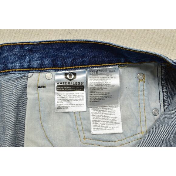 Levi's Men's Size 42 Zip 505 Regular Fit Denim Shorts Blue Waterless Cotton - Picture 6 of 8